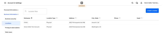 Location Settings in Square